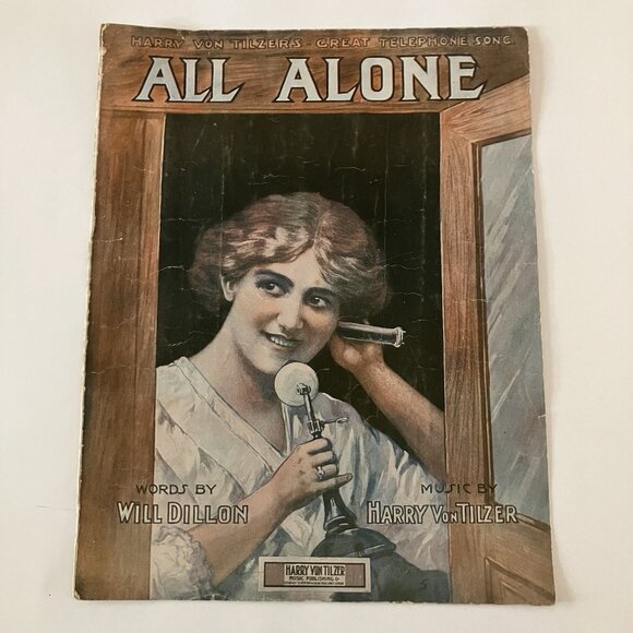 1910s Vintage Sheet Music All Alone - He May Be Old, But He’s Got Young Ideas - Picture 5 of 16